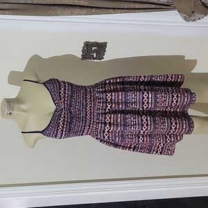 Patterned Pink and Black Women's Dress